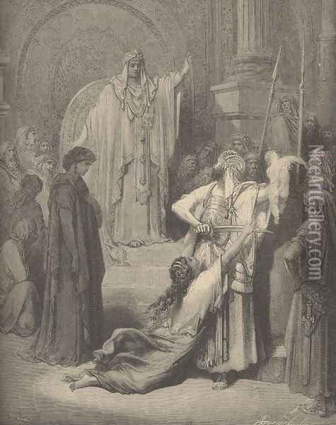 The Judgment Of Solomon Oil Painting - Gustave Dore