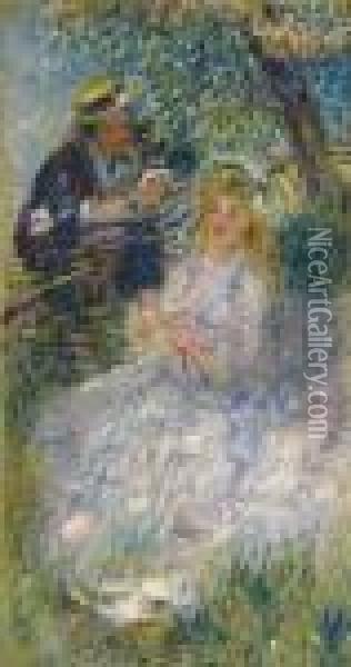 La Belle Saison (la Conversation) Oil Painting - Pierre Auguste Renoir