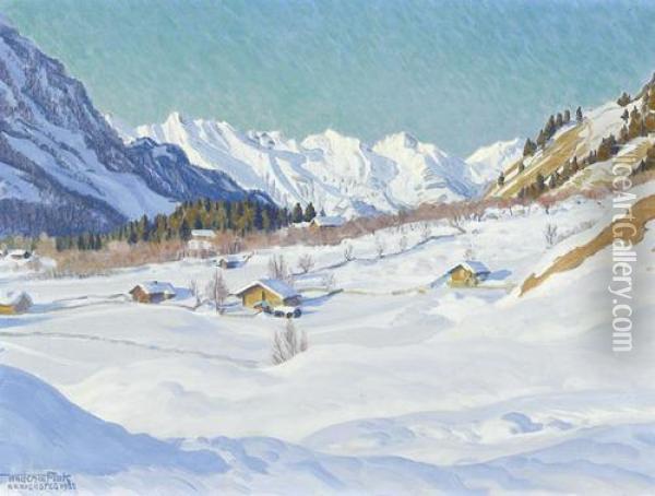 Winternachmittag Oil Painting - Waldemar Fink