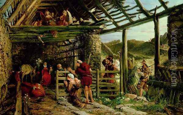 The Nativity Oil Painting - William Bell Scott
