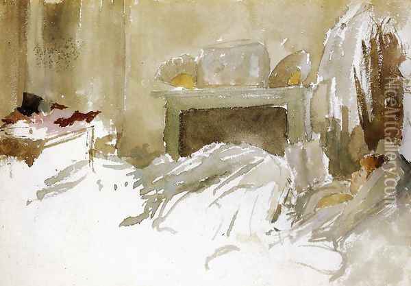 Resting in Bed Oil Painting - James Abbott McNeill Whistler