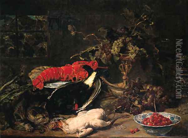 Dead Poultry Oil Painting - Fritz Discher