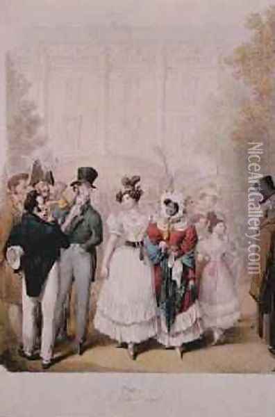 The Palais Royal 1815 Oil Painting - George Emmanuel Opitz