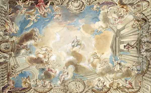 Design for a Ceiling Depicting Minerva Presiding Over the Arts Oil Painting - Giovanni Battista Cipriani