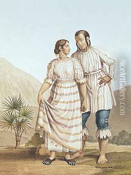 Mexican Indian Costume Oil Painting - Marchais, Pierre Antoine