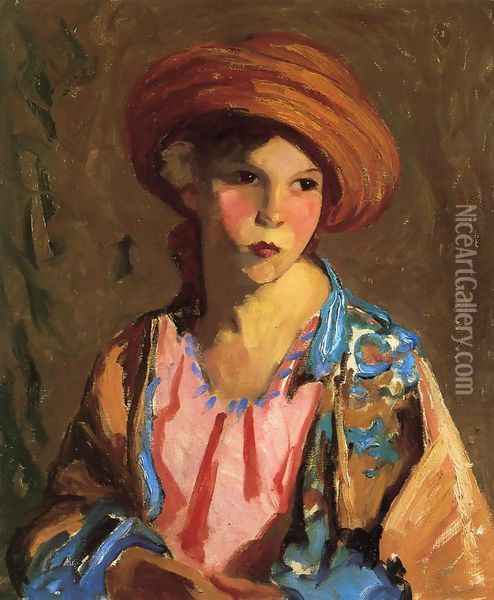 Mildred O Hat Oil Painting - Robert Henri