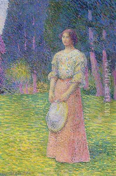 Woman in a Garden Oil Painting - Hippolyte Petitjean