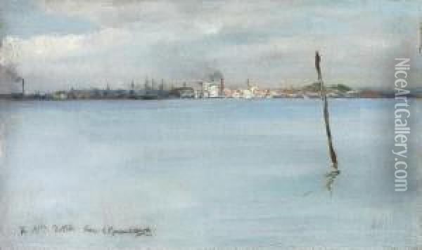Poole Harbour, Dorset Oil Painting - George Percy Jacomb-Hood