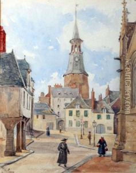 Continental Views Depicting Place St. Sauveur Oil Painting - Myles Prendergast