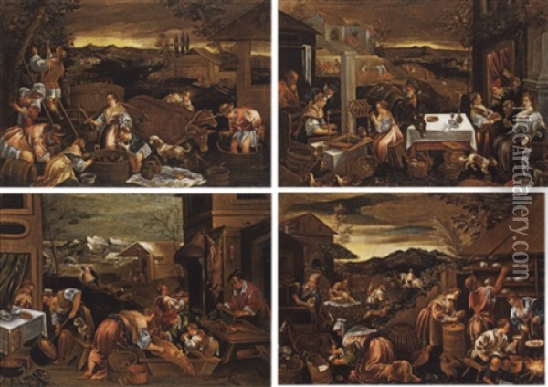Die Vier Jahreszeiten Oil Painting - Francesco Bassano the Younger