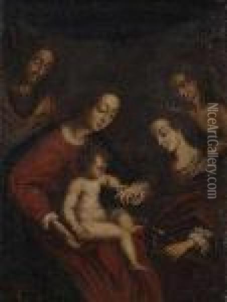 Desposorios Misticos De Santa Catalina Oil Painting - Correggio, (Antonio Allegri)