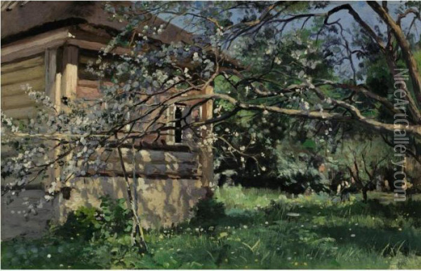 At The Dacha, Summer Oil Painting - Vladimir Egorovic Makovsky