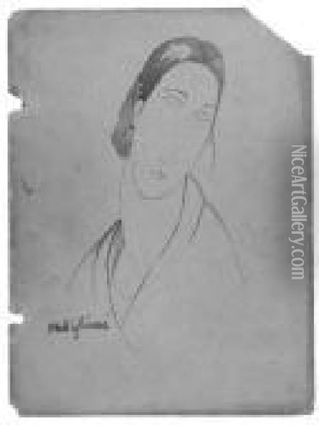 Tete De Femme Oil Painting - Amedeo Modigliani