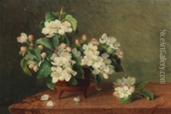 Flowers On Stone Sill Oil Painting - Augusta Dohlmann