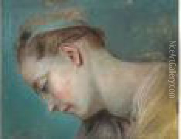 Tete De Femme De Profil Oil Painting - Nicolas Vleughels
