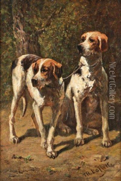 Chiens De Chasse Oil Painting - Theodore Lafitte