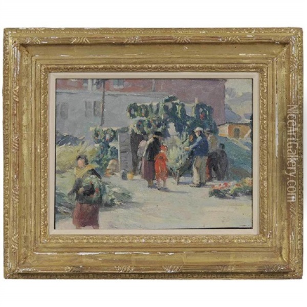 Christmas Time Oil Painting - Mabel May Woodward