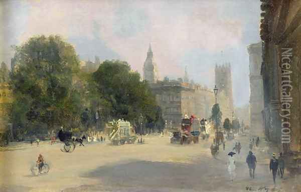 Early Afternoon, Whitehall, London Oil Painting - George Hyde Pownall
