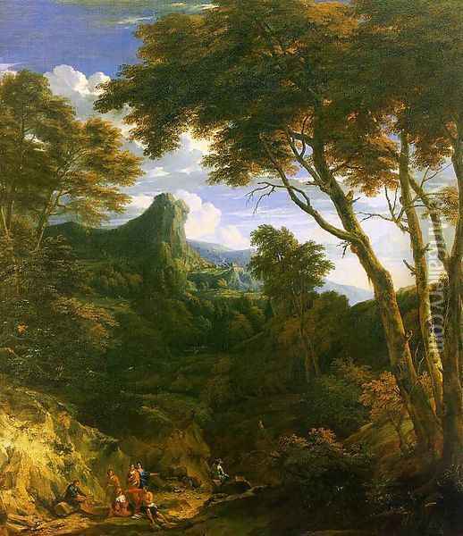 Mountainous Landscape Oil Painting - Jean-Baptiste Huysmans