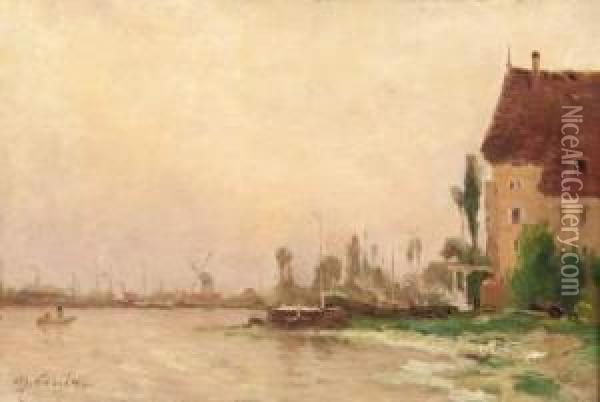 Paysage Au Moulin Oil Painting - Alfred Casile