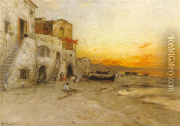 Skymning Over Strand, Venedig Oil Painting - Wilhelm von Gegerfelt