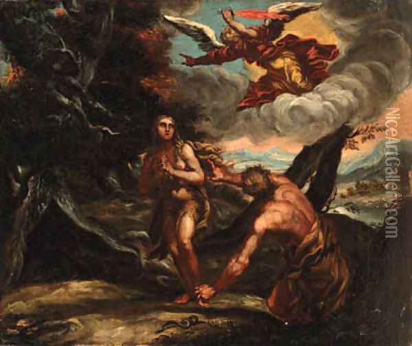 The Expulsion of Adam and Eve Oil Painting - Abraham Bloemaert