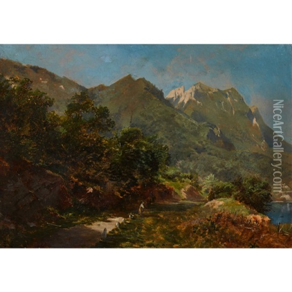 Sommerliche Berglandschaft Oil Painting - Eugene Etienne Sordet
