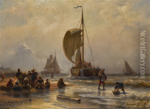 Breton Fishermen Oil Painting - Alexei Bogoliubov