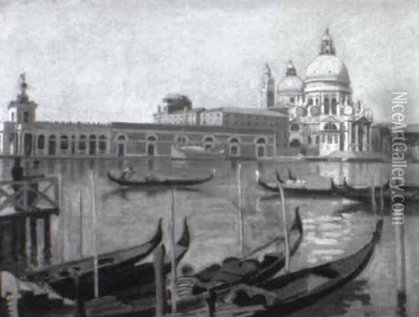 Blick Auf Santa Maria Della Salute In Venedig Oil Painting - Roger Henri Jean-Mairet