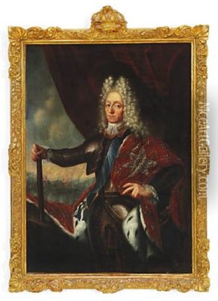 Portrait Of King Frederik Iv (1671-1730), King Of Denmark And Norway Oil Painting - Jacques (Jacob) d' Agar
