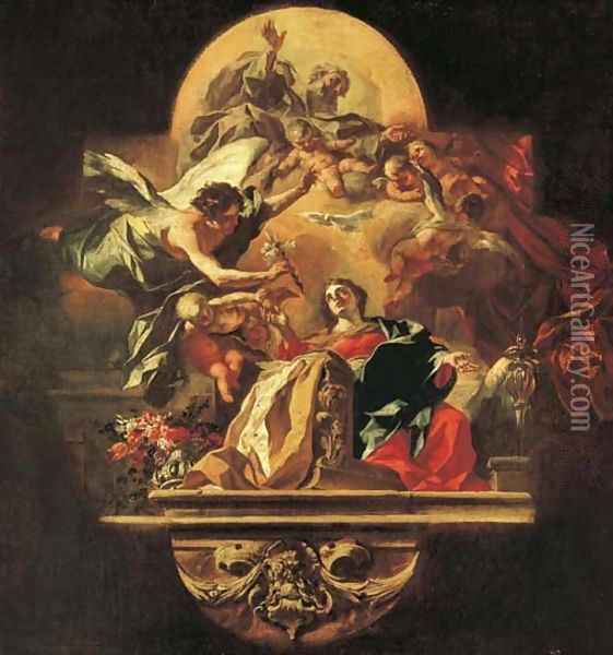 The Annunciation Oil Painting - Francesco Solimena