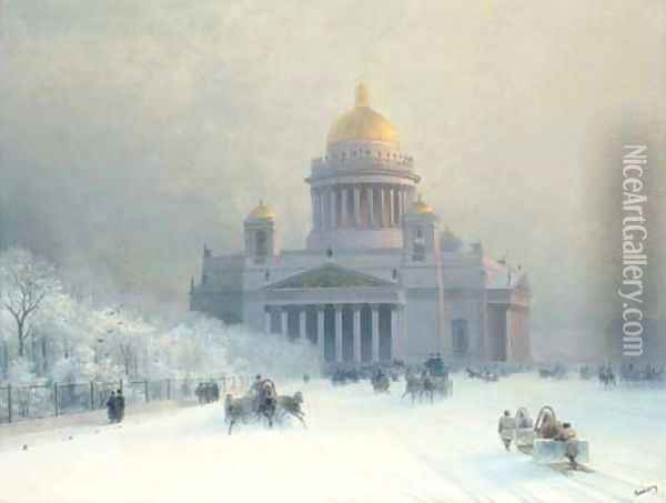 St. Isaac's on a frosty day Oil Painting - Ivan Konstantinovich Aivazovsky