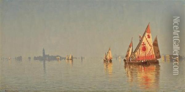 The Lagoons Of Venice Oil Painting - Sanford Robinson Gifford