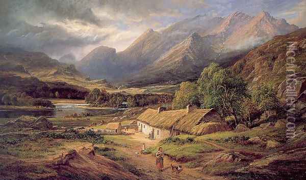 Sunshine and Showers - At Home in Killarney Oil Painting - James Richard Marquis