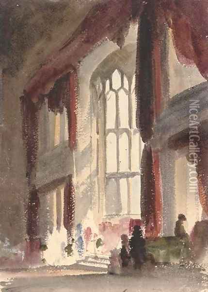The Great Hall at Fawsley, Northamptonshire Oil Painting - Harriet Cheney