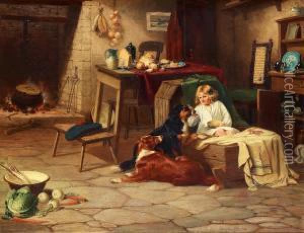 The Highland Breakfast Oil Painting - Robert Henry Roe