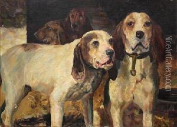 The Winchester Dogs Oil Painting - Espar Lair Watkins