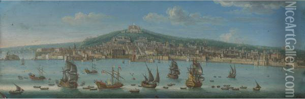 View Of Naples Oil Painting - Juan Ruiz