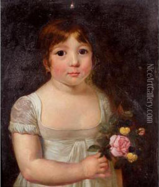 Portrait Of A Young Girl Oil Painting - Jacques Laurent Agasse
