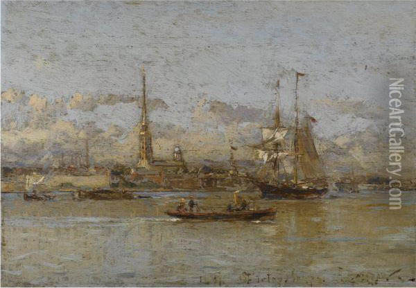 View Of St. Petersburg Oil Painting - Aleksandr Karlovich Beggrov