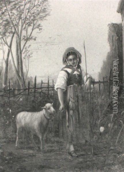 The Little Shepherdess Oil Painting - William Raymond Dommersen