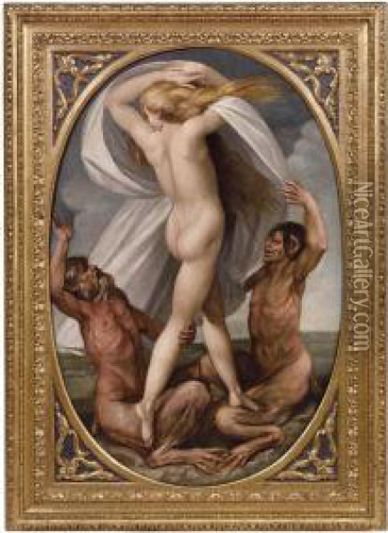Venere Sorretta Dai Tritoni Oil Painting - Giuseppe Cesari