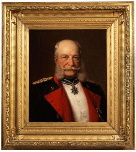 Portrait Kaiser Wilhelm I Oil Painting - Adolf Jebsen