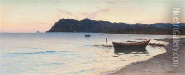 La Baie De Saint Mandrier Oil Painting - Eugene Baptiste Emile Dauphin