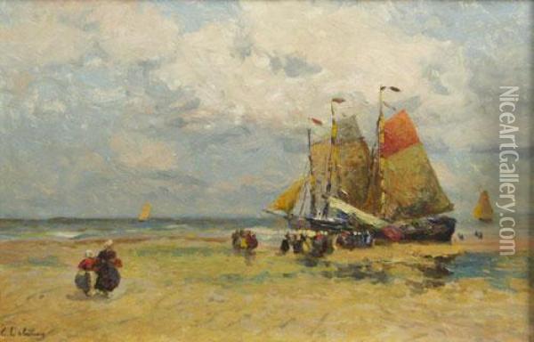 Veliere Pe Coasta Bretaniei Oil Painting - Albert Lebourg