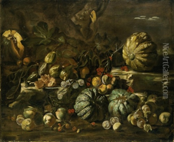 Natura Morta Con Frutta Oil Painting - Abraham Brueghel