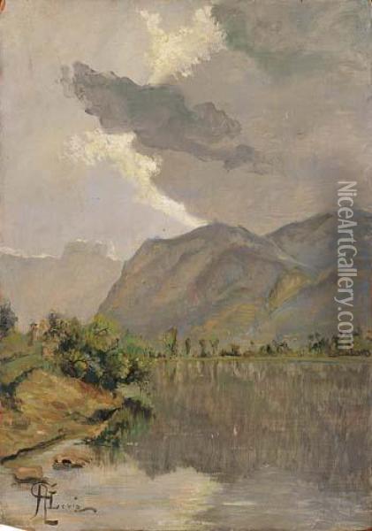 Lago Di Mucrone Oil Painting - Giuseppe Augusto Levis