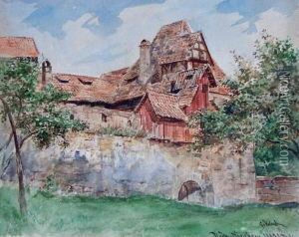 Burg. Nurnberg Oil Painting - Georg Johann Christ. Urlaub