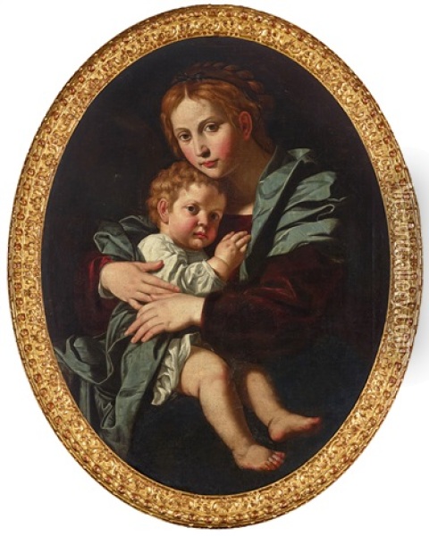 Madonna And Child Oil Painting - Bartolomeo Cavarozzi