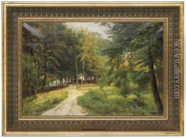 A Woodland Path Oil Painting - Christian Zacho